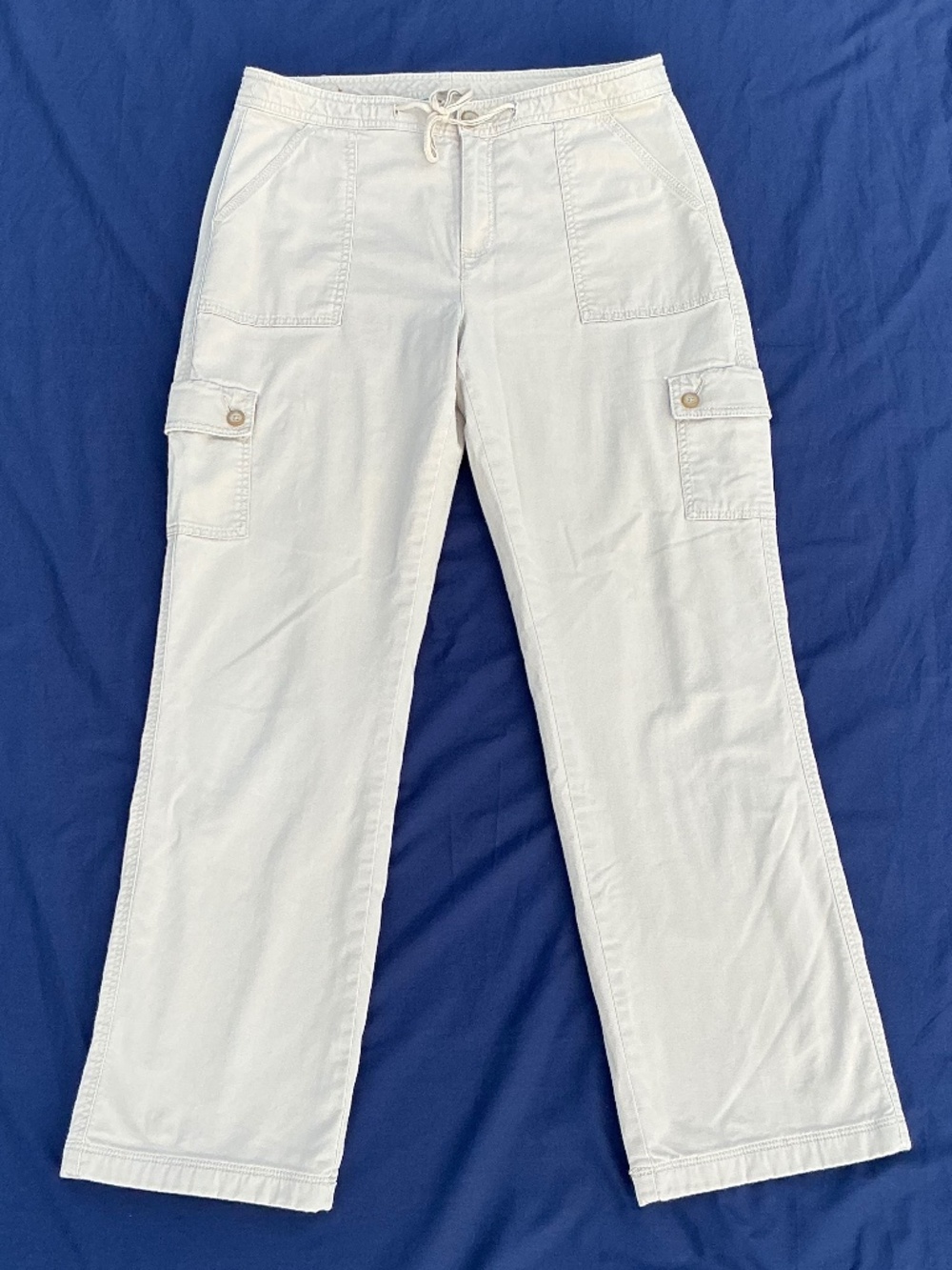 LL Bean Flannel Lined Favorite Fit Cargo Pants  Size 8 Cotton EUC